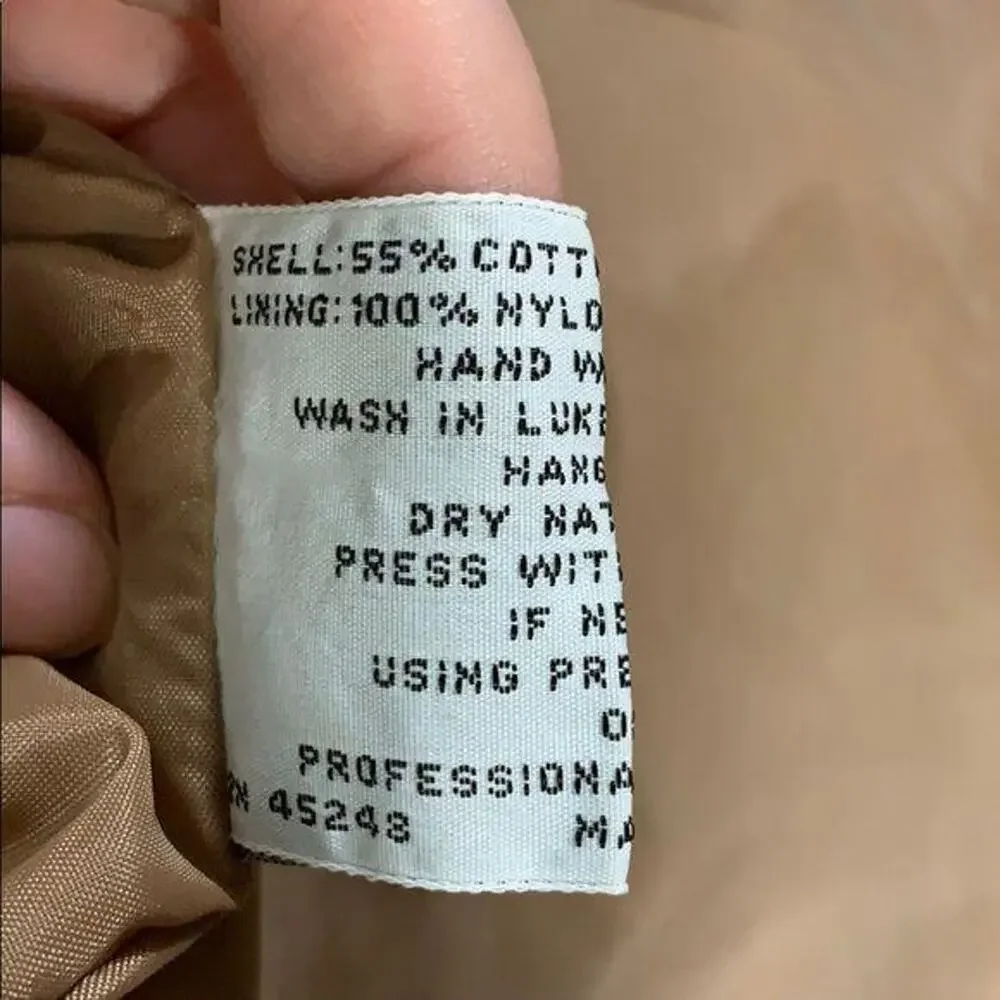 Vintage Tres Elle Womens Full Length Trench Coat Jacket Tan Brown Size 9 10 - Picture 11 of 12